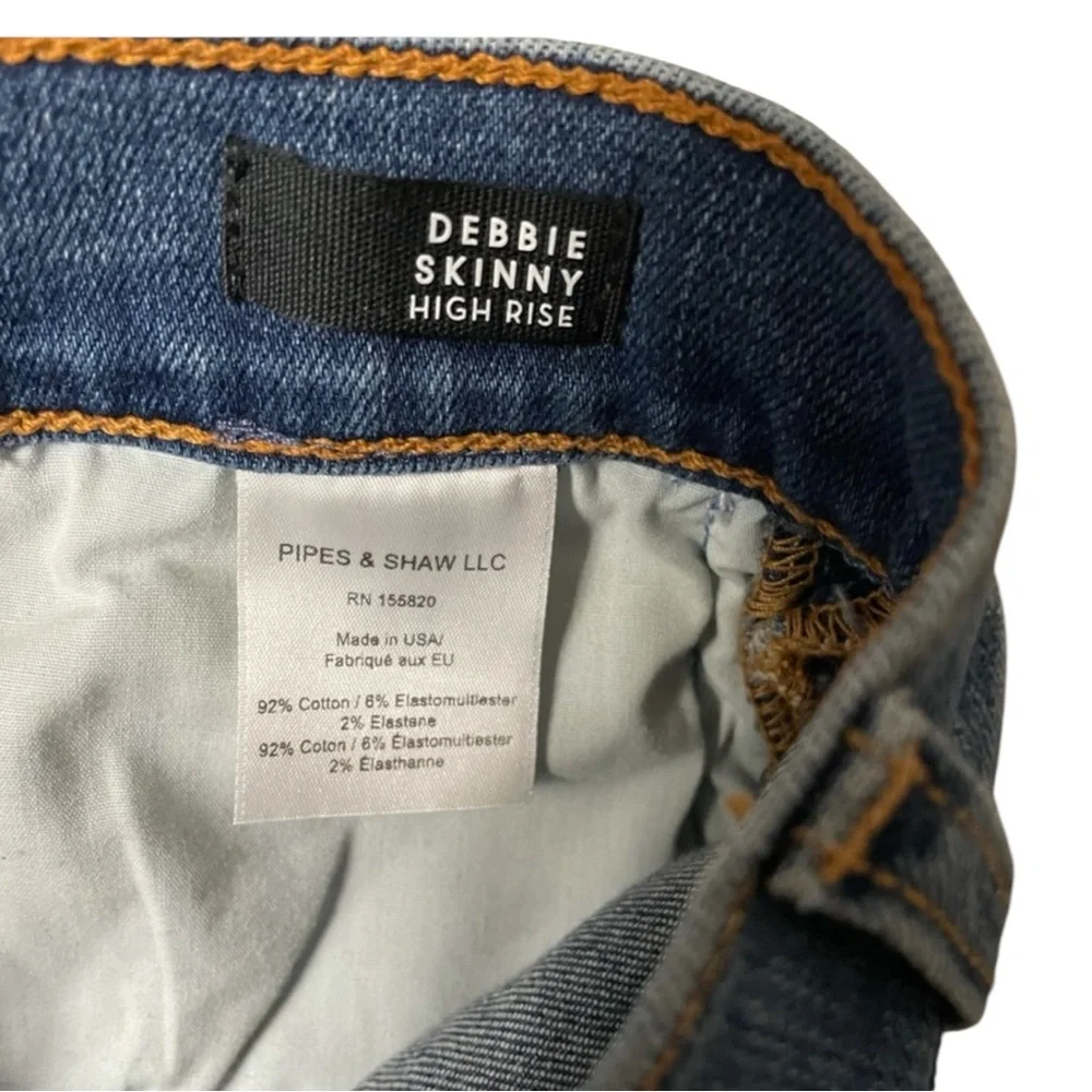 VERONICA BEARD Debbie Skinny High Rise Tuxedo Stripe Jeans in Beacon Size 27